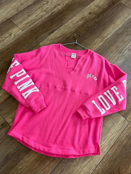 Neónové mikinka pink victorias secret, victoria's secret,m / s / xs