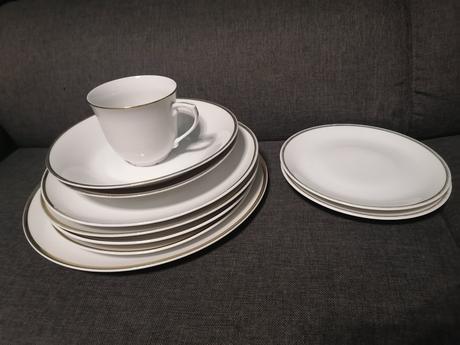 Epiag porcelánový 10 ks set so zlatým lemom, 