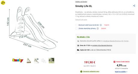 Šmykľavka toboggan xl smoby  a vodou, 