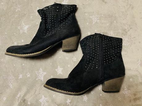 Čierne semišové čižmičky, graceland,39