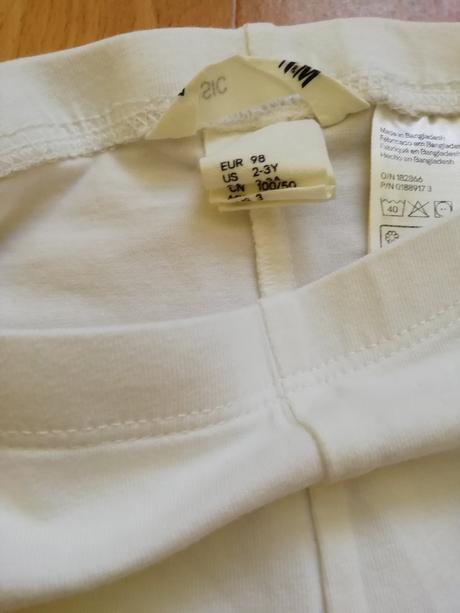 Dievčenské biele legíny, h&m,98