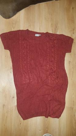 Tehlový predlženy sveter 44-46, 44