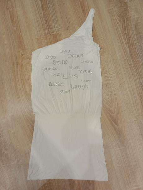 Asymetrické biele šaty, m