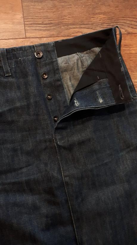 Riflová dlhá sukna s vysokym pasom levis vel 34/36, levis,36