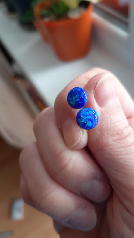 Modre nausnice opal, 