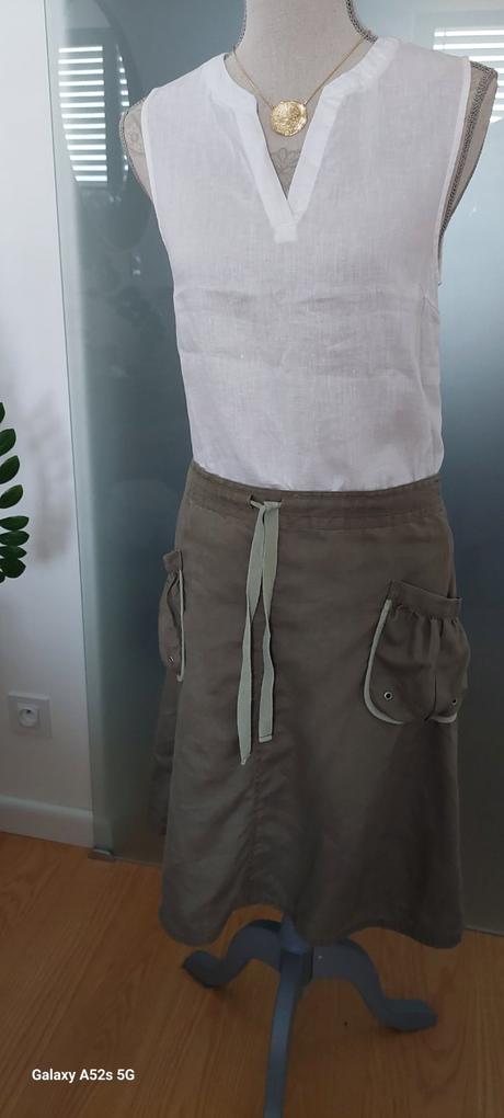 Ľanová sukňa h&m, h&m,s