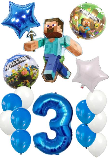 Balóny minecraft- steve 85cm aj meč- až 15/16/17ks,