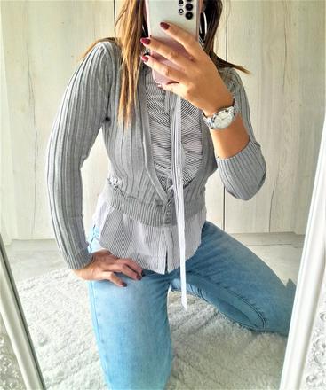 Blúzka so svetríkom 2 in1 s kravatou-s/m, s