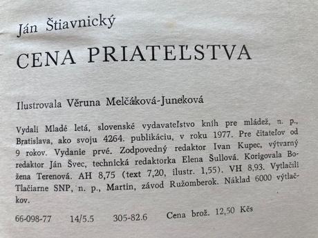 Cena priateľstva-prvé vyd.1977, 