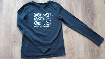 Čierne mtv tričko 146/152, h&m,146