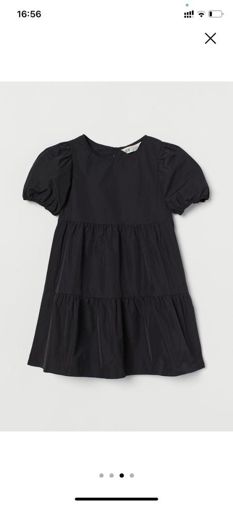 Taftové šaty, naberaný rukáv hm, h&m,140