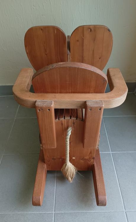 Dreveny hojdaci slonik / slon s operadlom, 