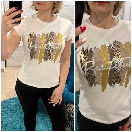 Dámske tričko s potlačou a nápisom beatiful, m / s