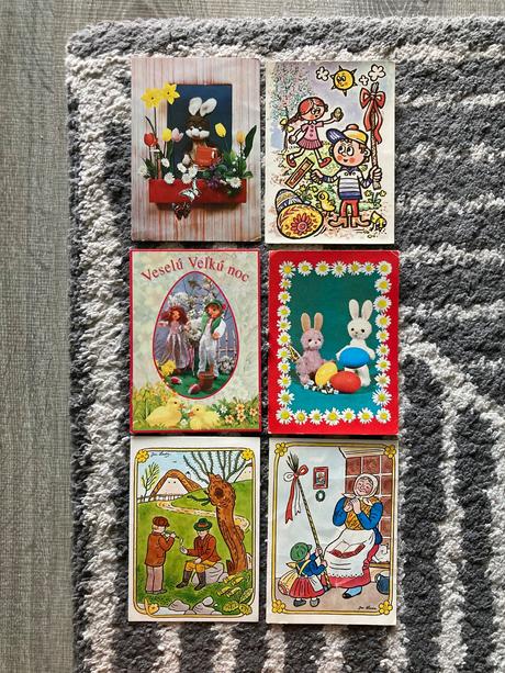 Retro veľká noc kreslené 80-90roky 3ks,