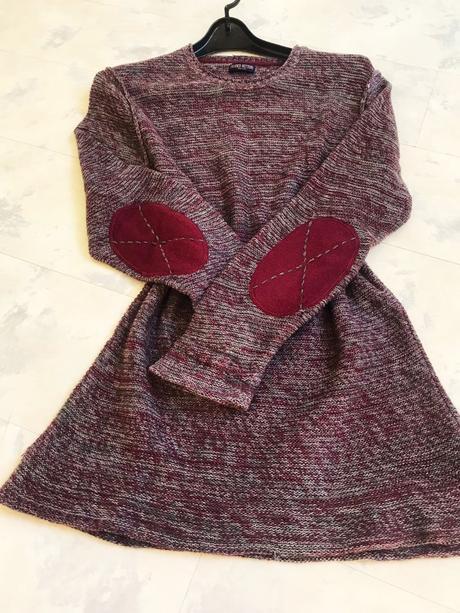 Dlhý melírovaný pulóver/minišaty, xl