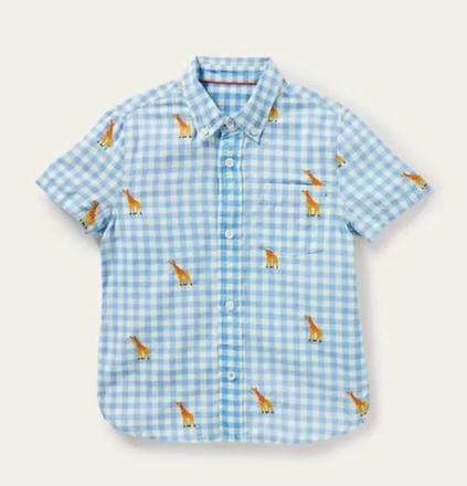 Ľanová košeľa so žirafami, mini boden,128 / 134