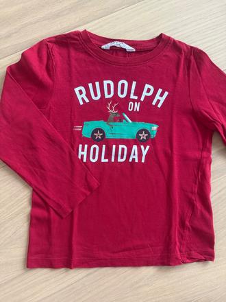 Vianočné tričko rudolf, h&m,116