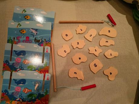 Drevená hračka - chytanie na udicu, 