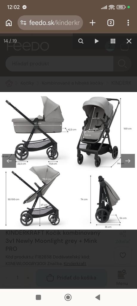 Kinderkraft 2v1 kočík, kinderkraft,kinderkraft newly