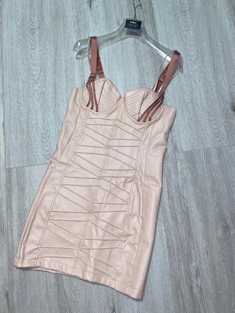 Koženkové šaty, bershka,m