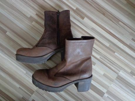 Prechodné topánky na platforme z brúsenej kože, deichmann,39