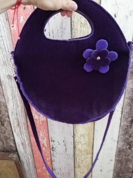 Fialová handmade kabelka, 