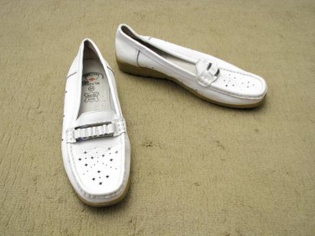 Biele kožené mokasíny, 41