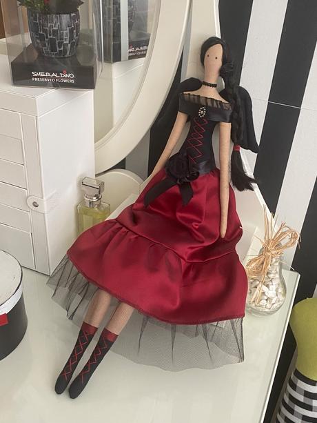 Gothic dekoratívna krasna tilda anjel bábika-65 cm, 