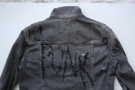 Dámska čierna/sivá rifľová bunda punk, esprit,m