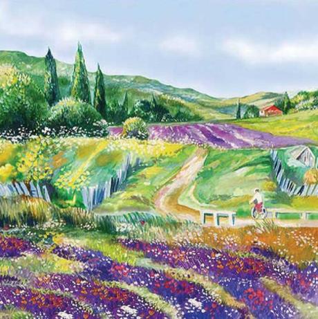 Servítka provensálsko maľba 4ks (s284), 