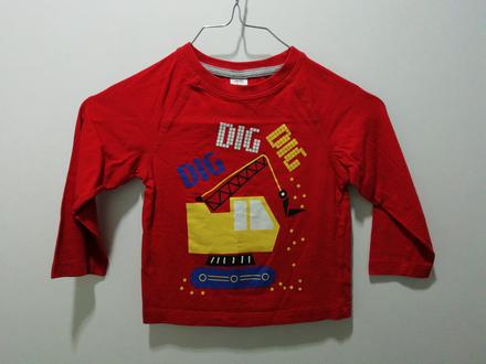 Červené tričko s bágrom, miniclub,92