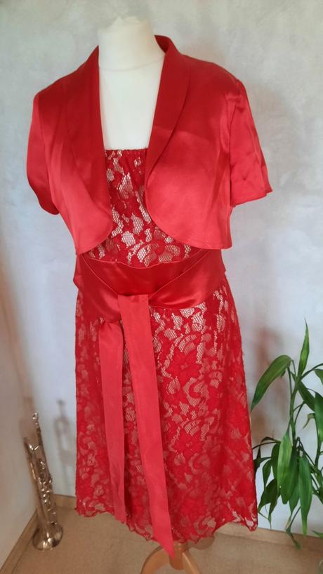 9.šaty červené ramienkovè  s bolerkom 46, 46