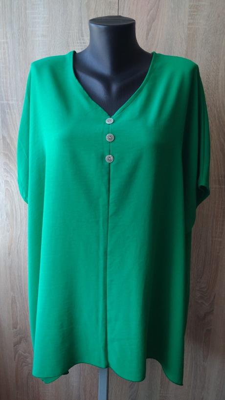 Sýtozelená oversized tunika s gombíkmi, 5xl