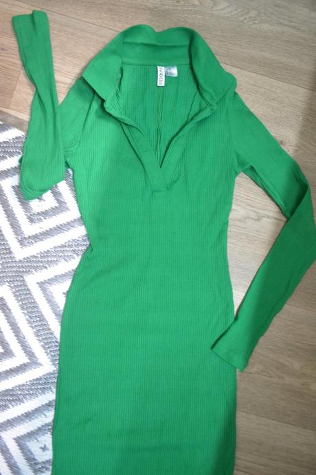 Elastické vrubkované minišaty xs/m, h&m,xs