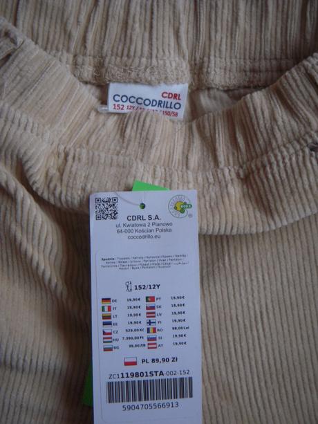 Menčestrové nohavice, coccodrillo,152