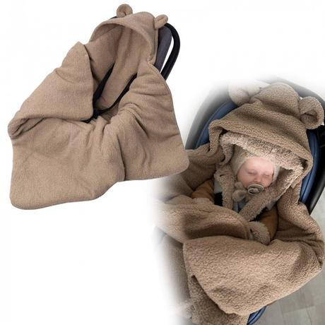 Oteplený fusák, deka s kapucňou do autosedačky bar,