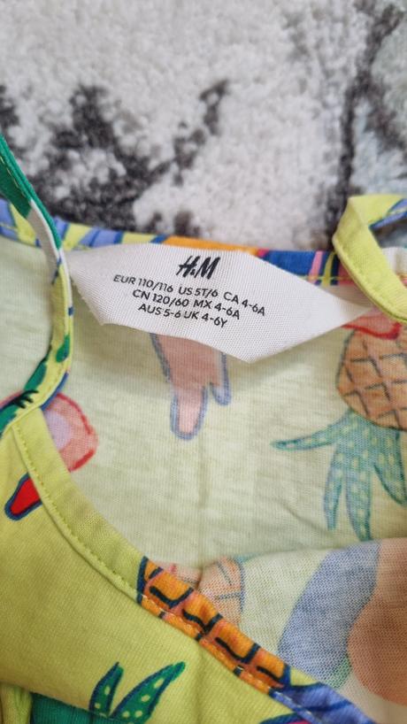 B3281 šaty vtáčiky, h&m,110