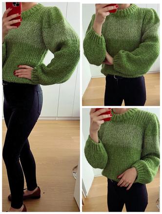 Jedinečný sveter s balónovými rukávmi, xs