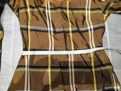 Luxus šaty bsl polyester taft,vs-xs,olivovo zlatá, s