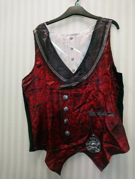 Pánsky 2-dielny červeno čierny kostým upír, f&f, l,