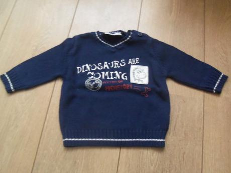 Pulóvrik tmavý modrý - dino - veľ. 74, baby,74