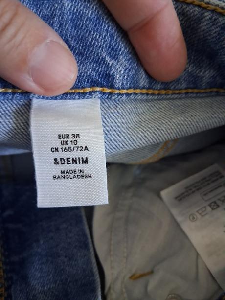 Bledomodrá riflová sukňa, h&m,36