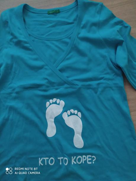 Modré tehotenské tričko s dlhým rukávom, l