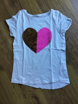 Tričko s meniacim srdieckom, h&m,122