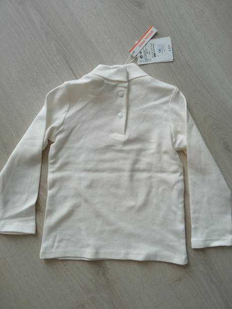 Biele tričko s rolákom a potlačou (18-24 mes.), fagottino,86