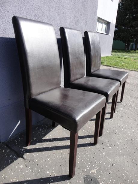 Jedálenské stoličky - koženkové - 3 + 1, 