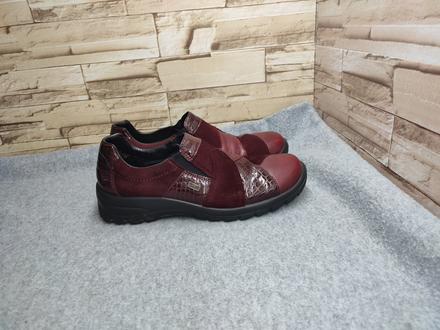 Rieker 39 - dámske kožené bordové našuchovačky, rieker,39