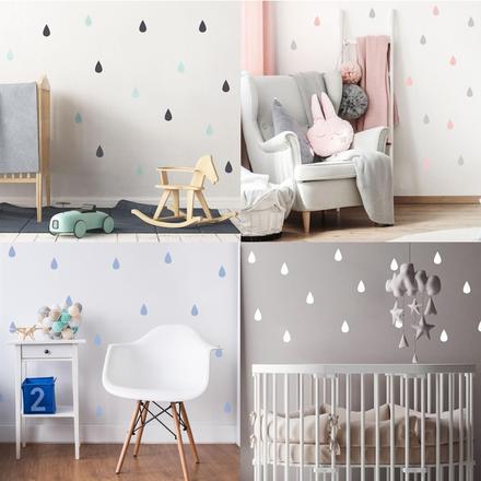 Nálepky na stenu - kvapky - 86 kusov - rôzne farby, 