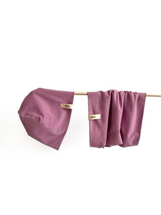 Detský prechodný set - čiapka a nákrčník lavender, 62 - 104