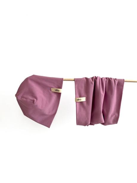 Detský prechodný set - čiapka a nákrčník lavender, 62 - 104